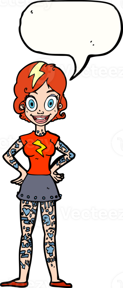 cartoon woman with heavy tattoos with speech bubble png