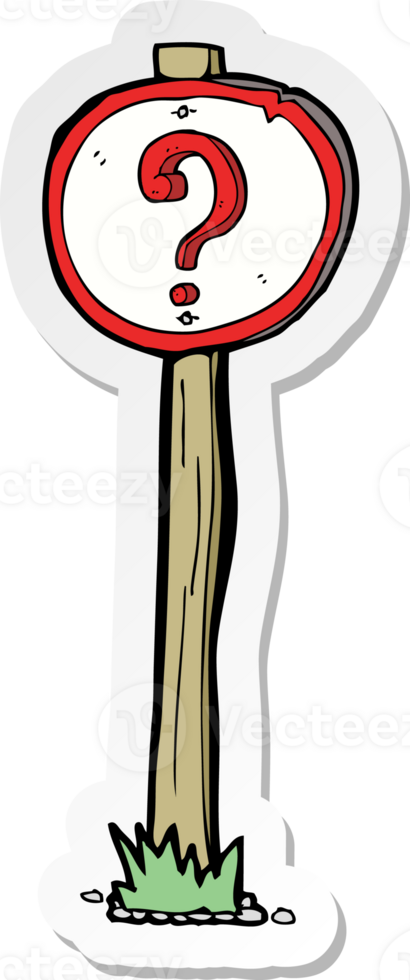 sticker of a cartoon question mark sign png