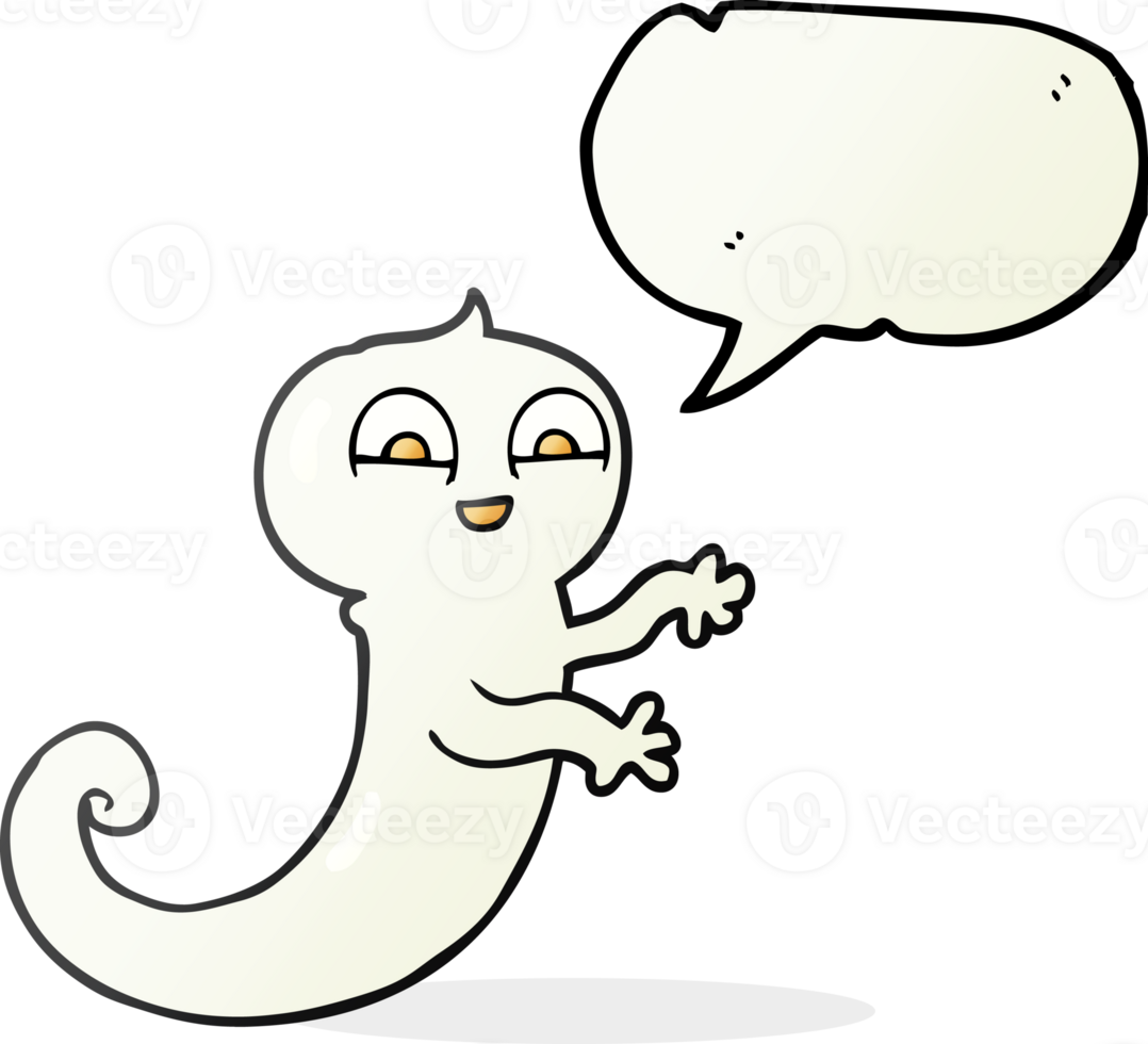 hand drawn speech bubble cartoon ghost png