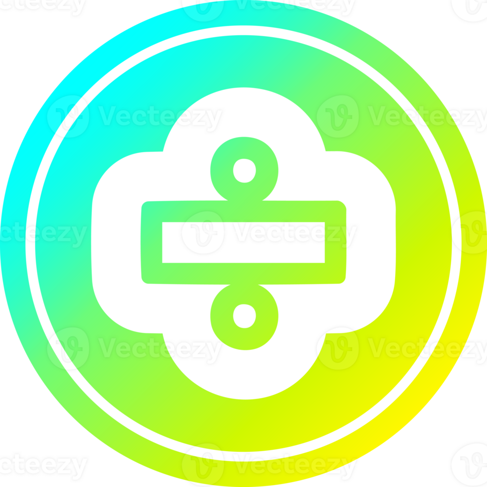 division sign circular icon with cool gradient finish png