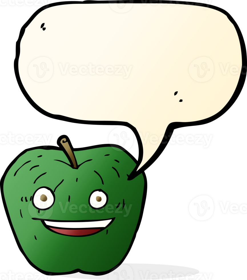 cartoon apple with speech bubble png