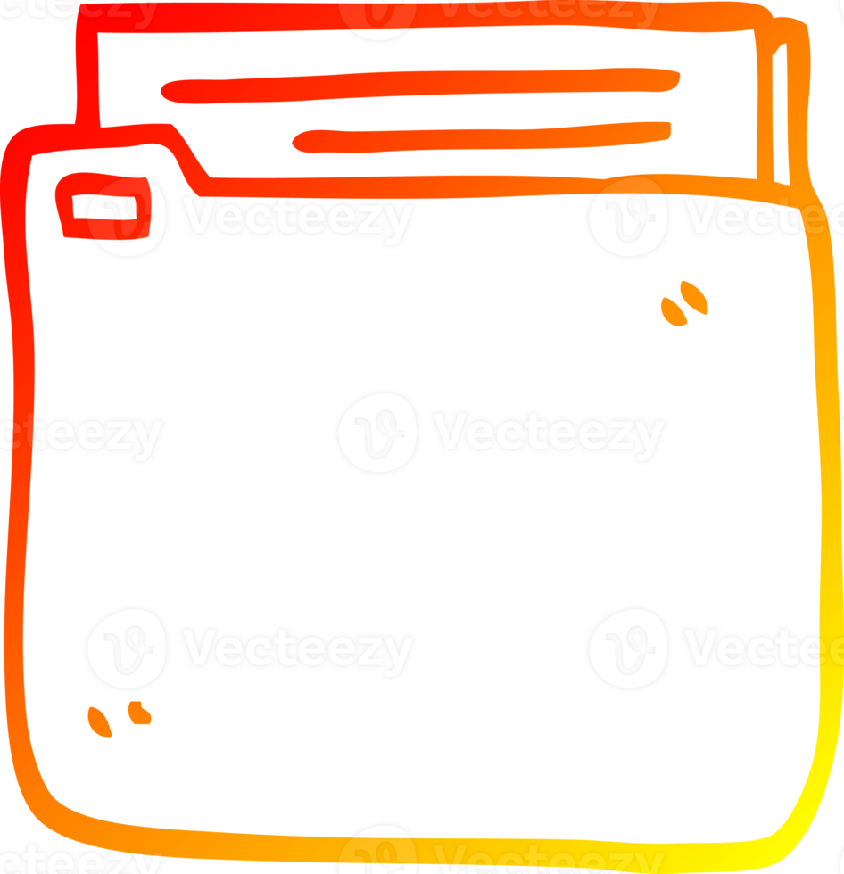 warm gradient line drawing of a cartoon file png