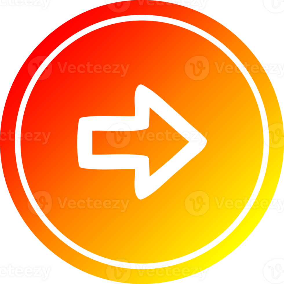 direction La Flèche circulaire icône avec chaud pente terminer png
