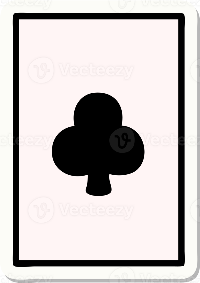 sticker of tattoo in traditional style of the ace of clubs png