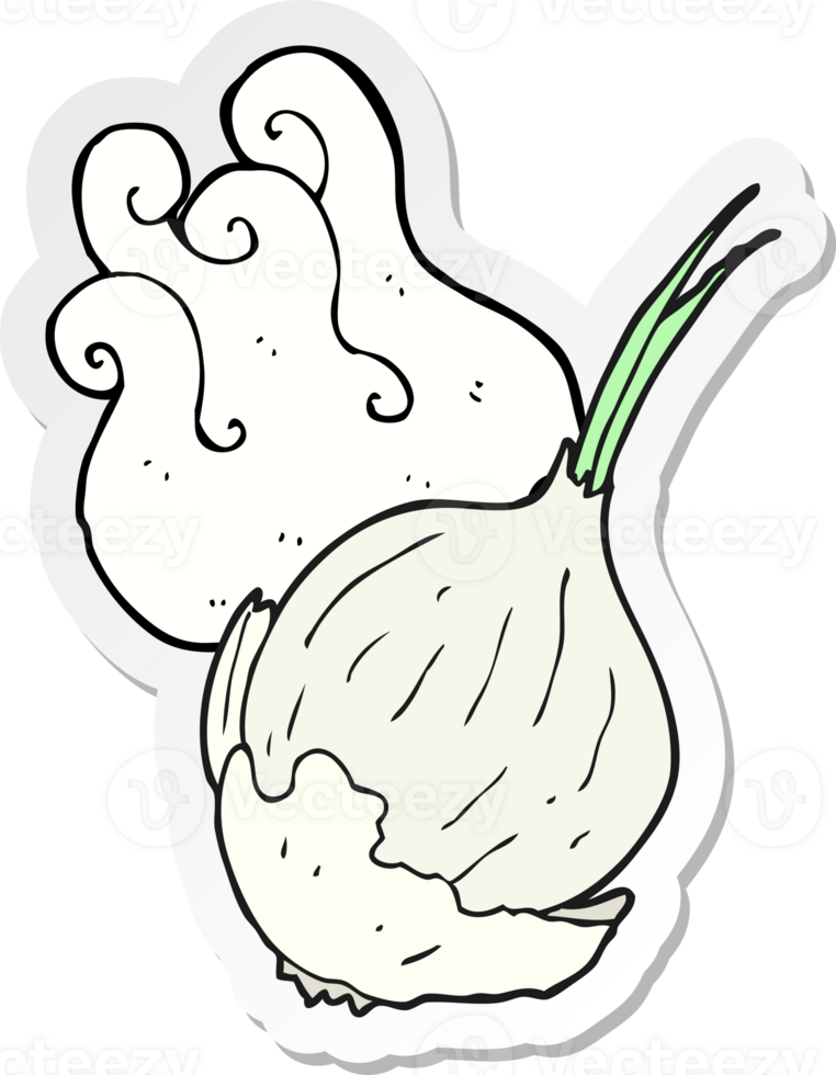 sticker of a cartoon garlic png