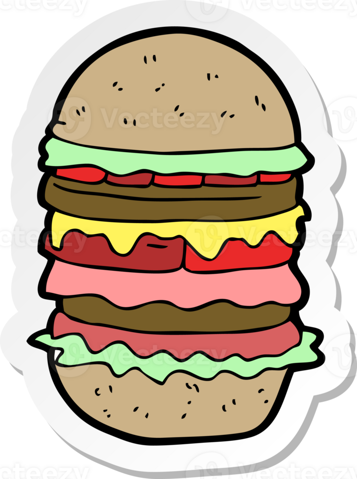 sticker of a cartoon amazing burger png