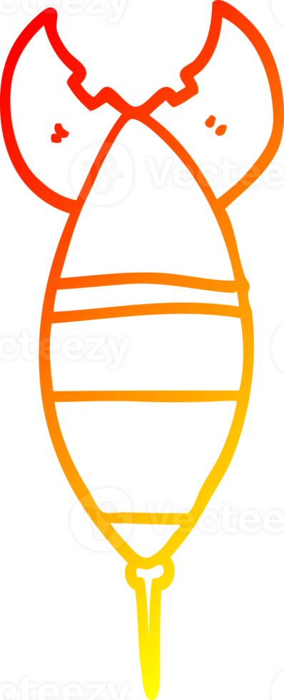 warm gradient line drawing of a cartoon rocket png