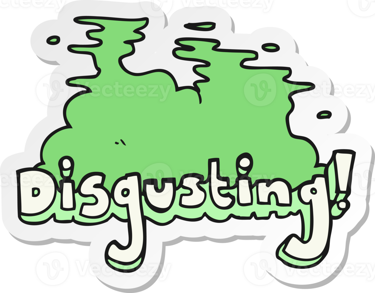 sticker of a disgusting cartoon png