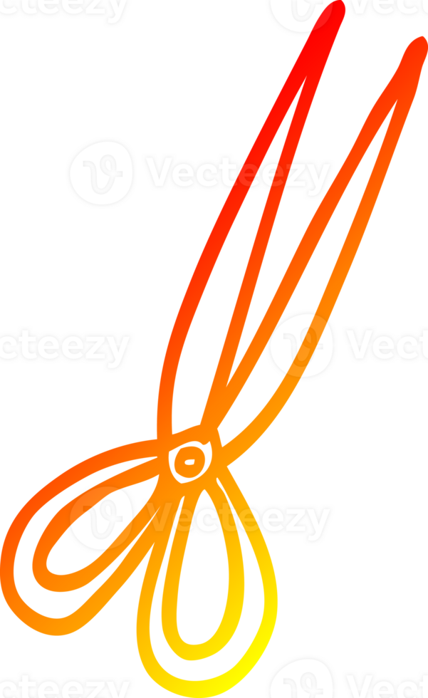 warm helling lijn tekening van een tekenfilm Open schaar png