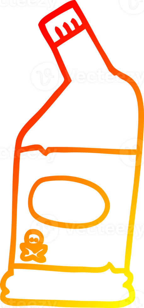 warm gradient line drawing of a cartoon bleach cleaner png