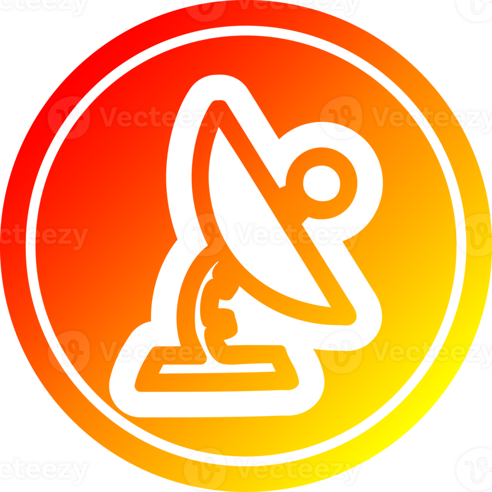 satellite dish circular icon with warm gradient finish png