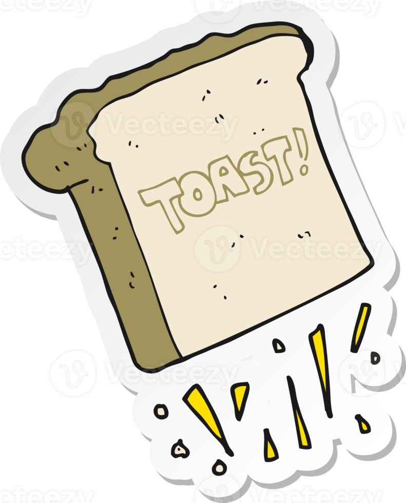 sticker of a cartoon toast png