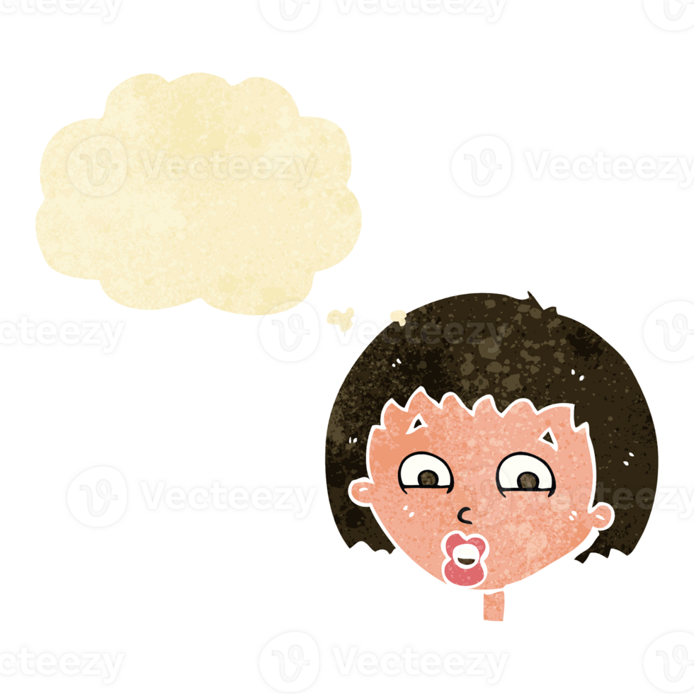 cartoon shocked expression  with thought bubble png