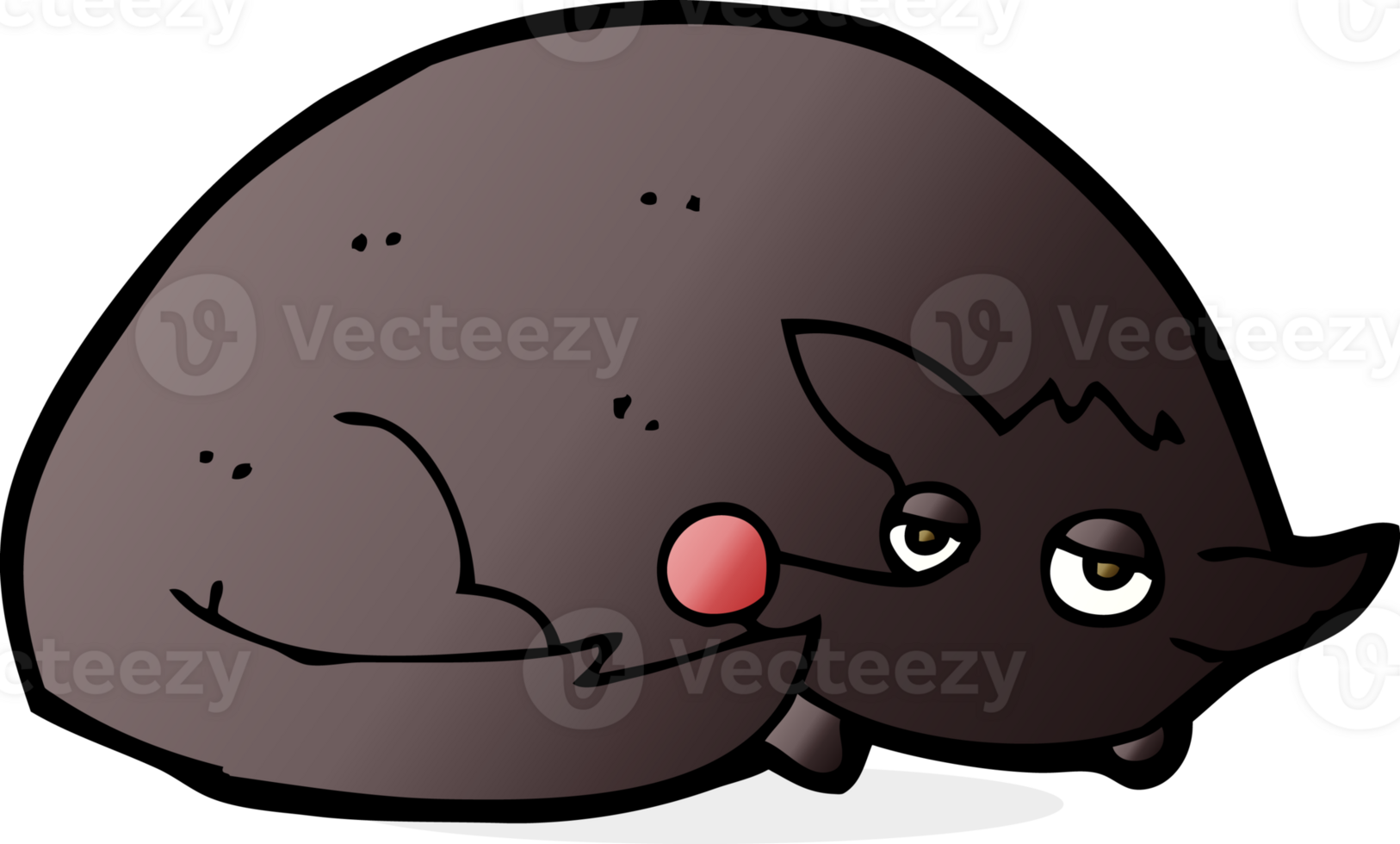 cartoon curled up dog png
