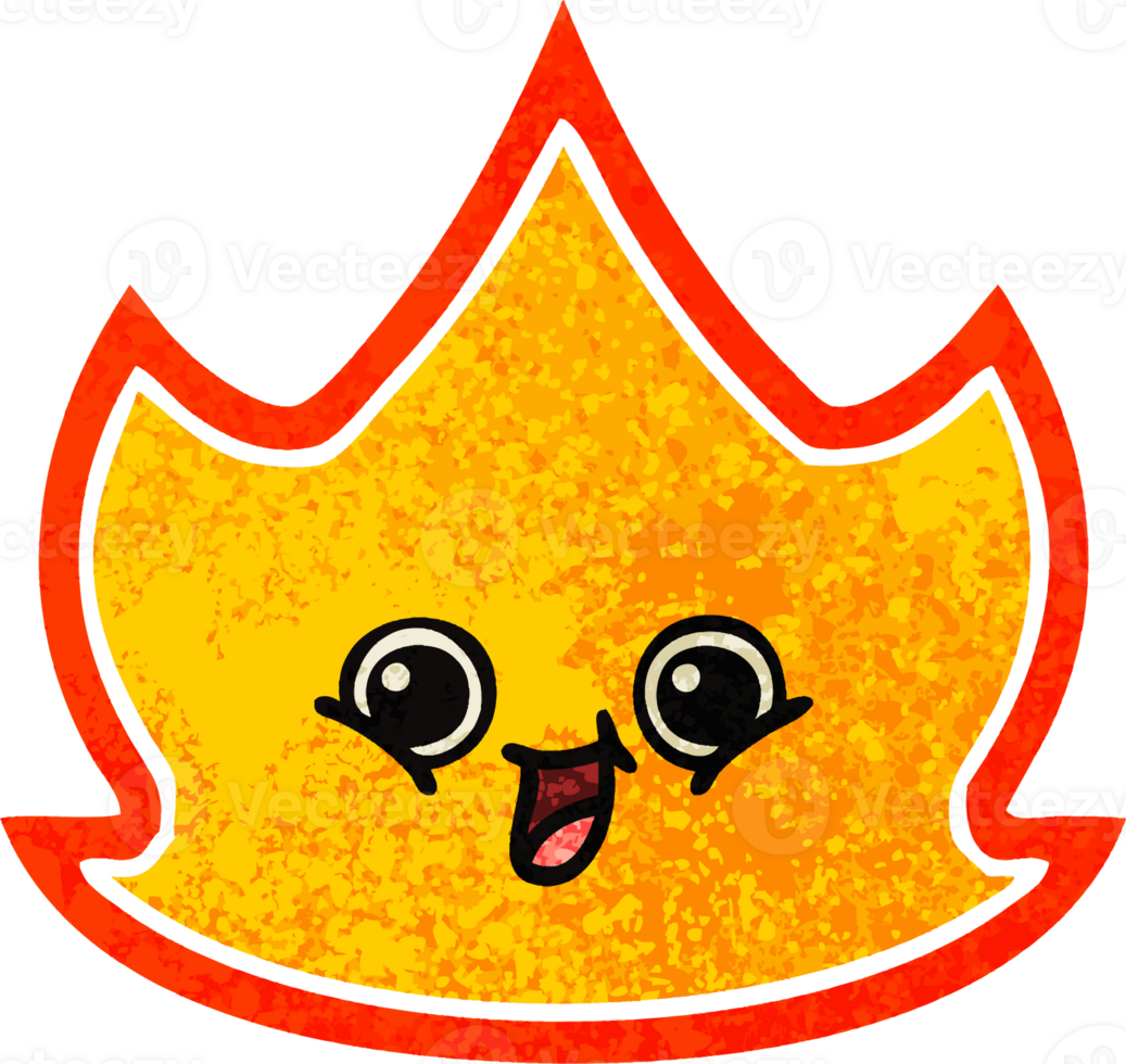 retro illustration style cartoon of a fire png