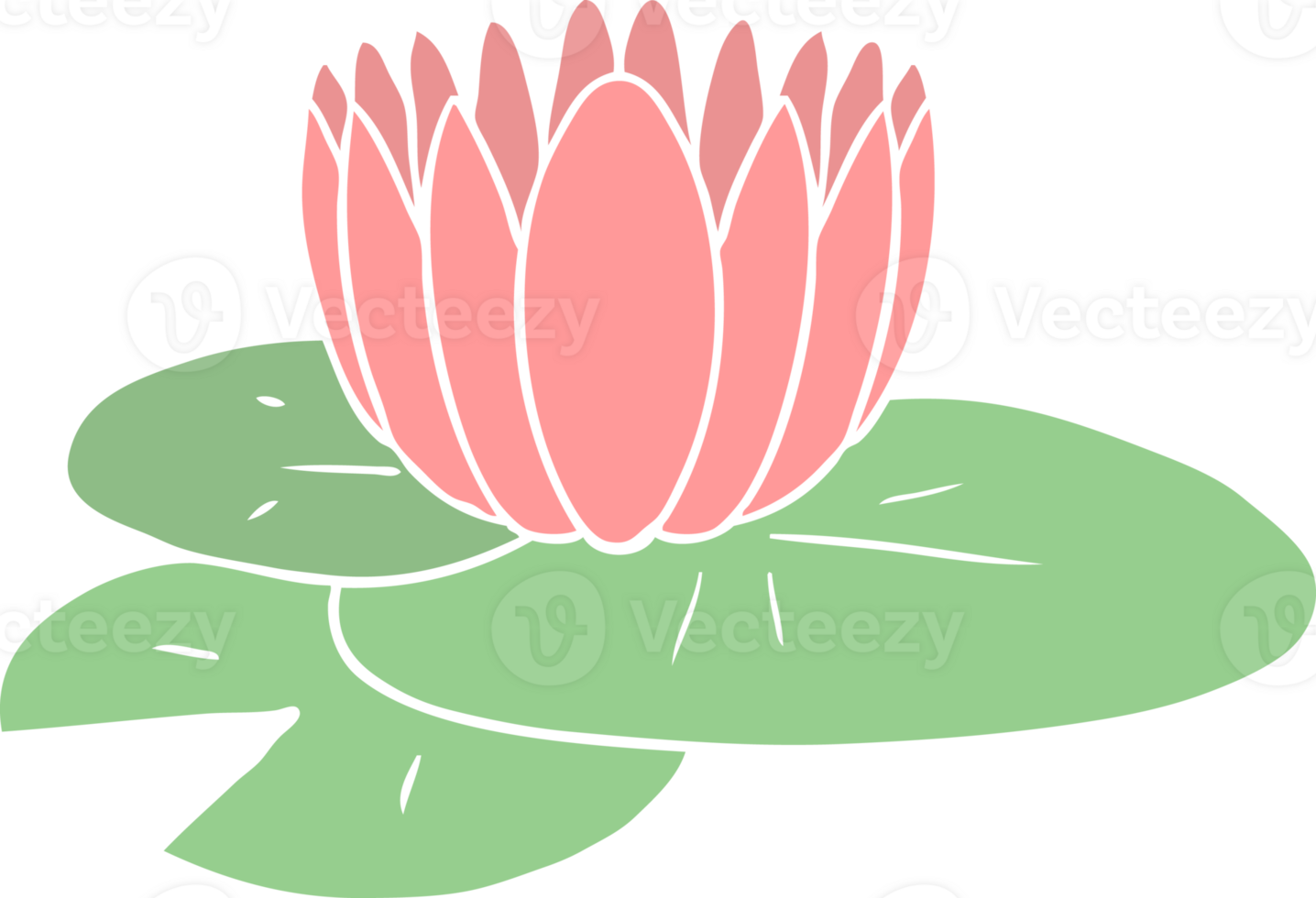 flat color style cartoon water lily png