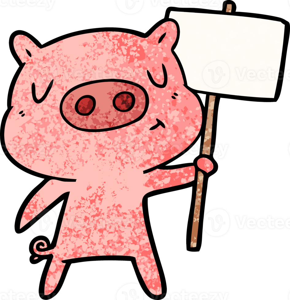 cartoon content pig signpostsign png