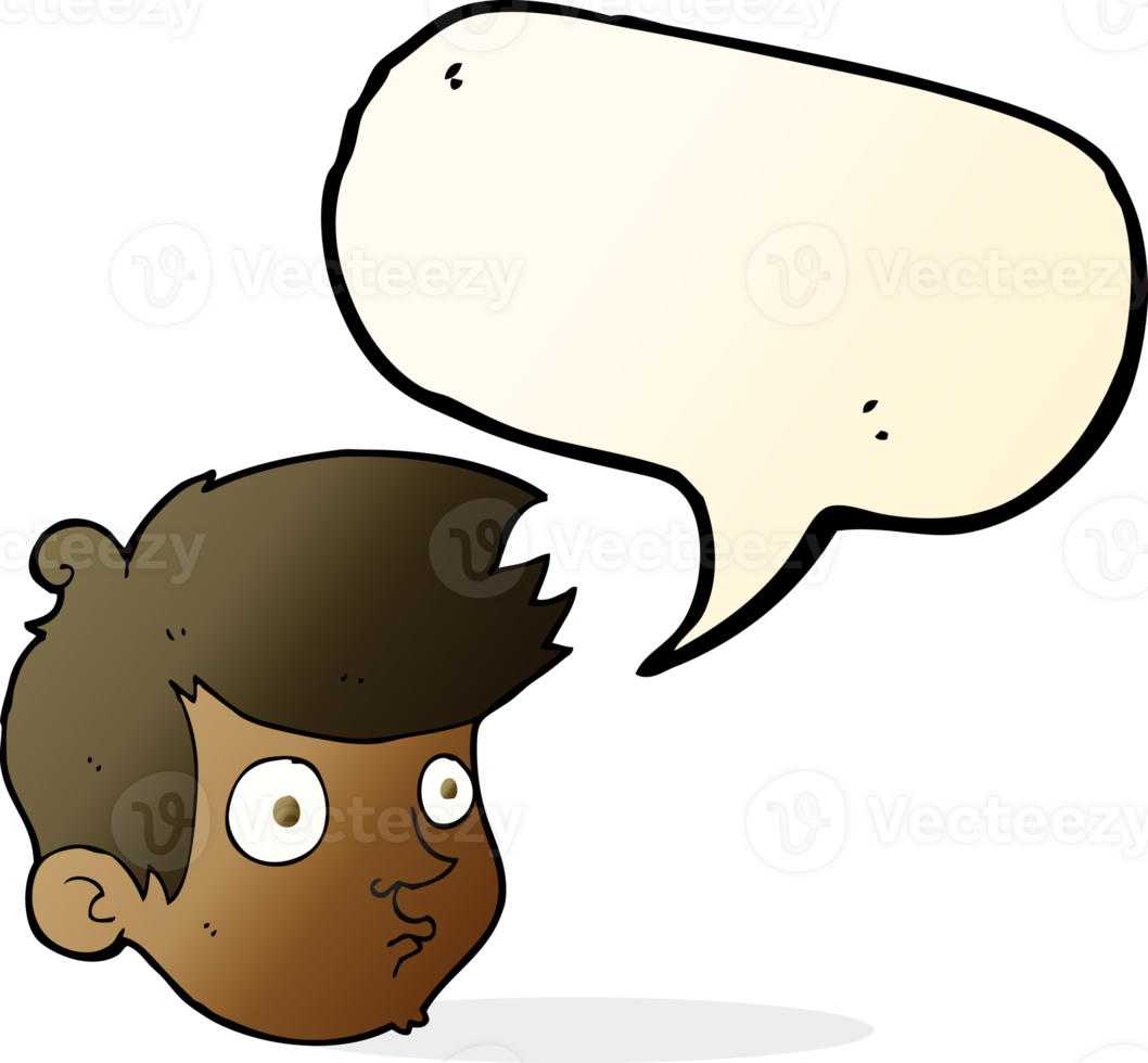 cartoon staring boy with speech bubble png