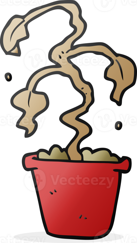 hand drawn cartoon dead houseplant png