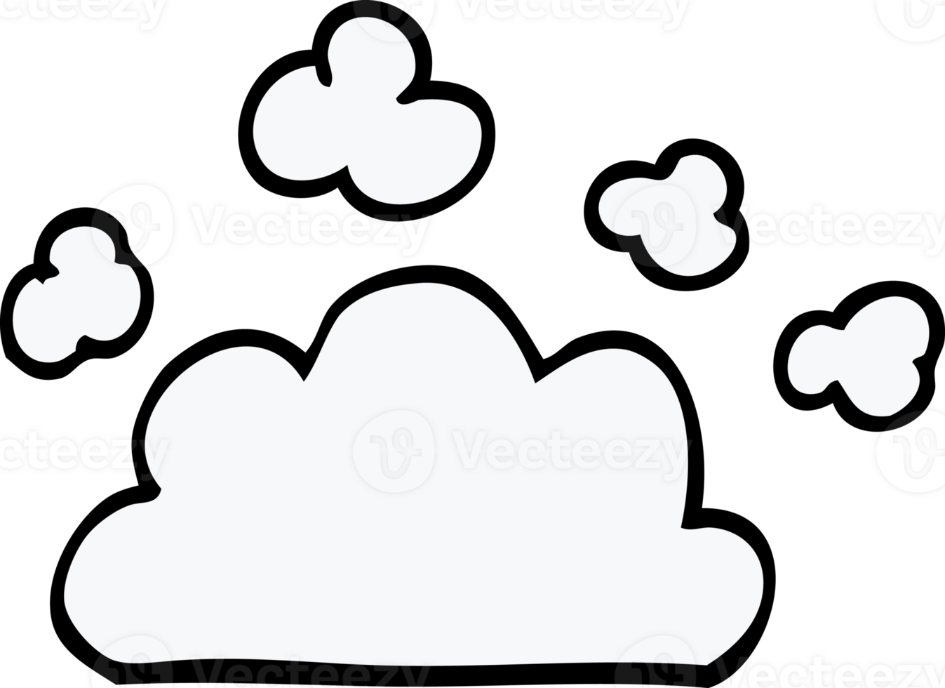 cartoon doodle weather cloud png