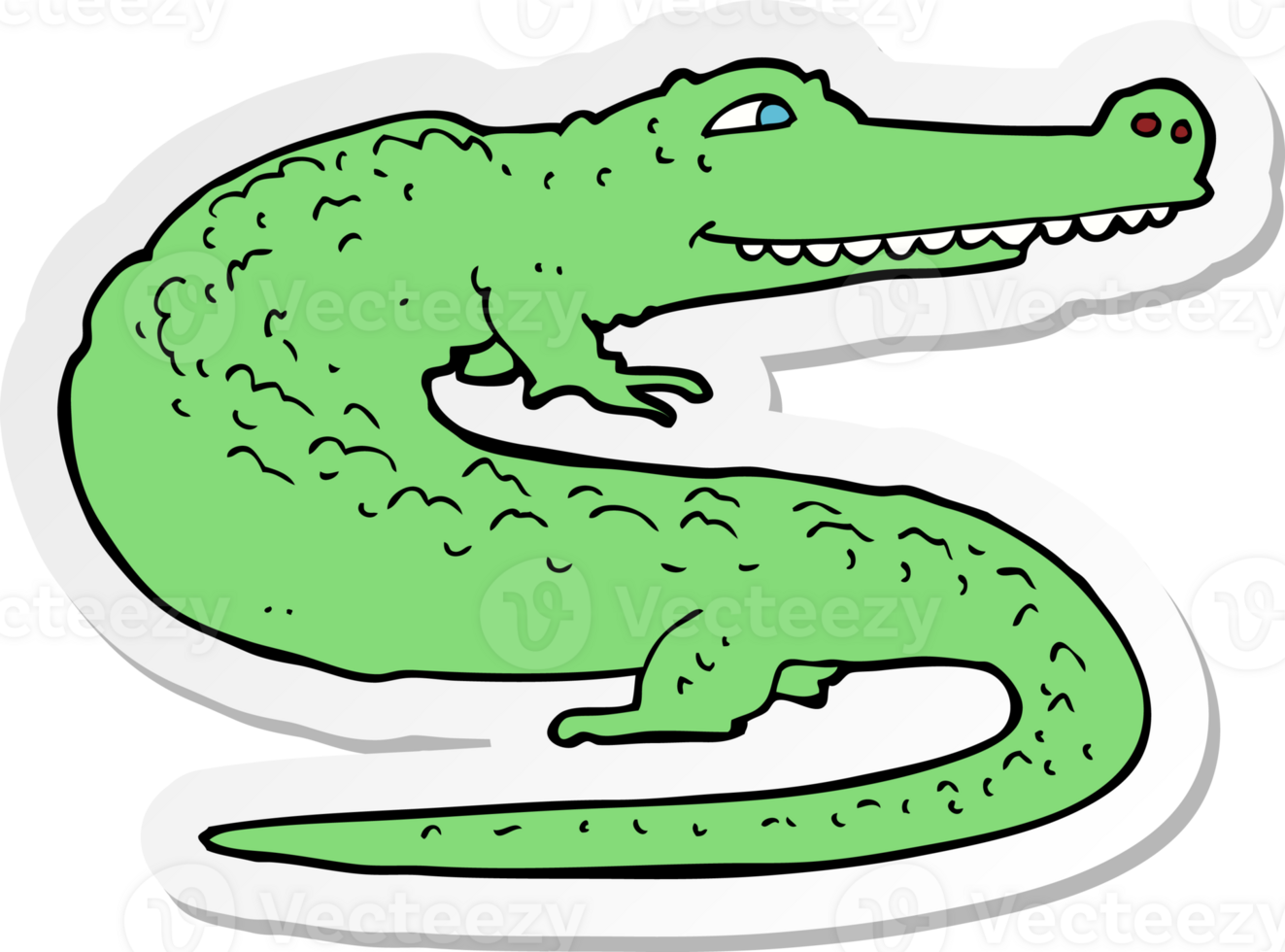 sticker of a cartoon crocodile png