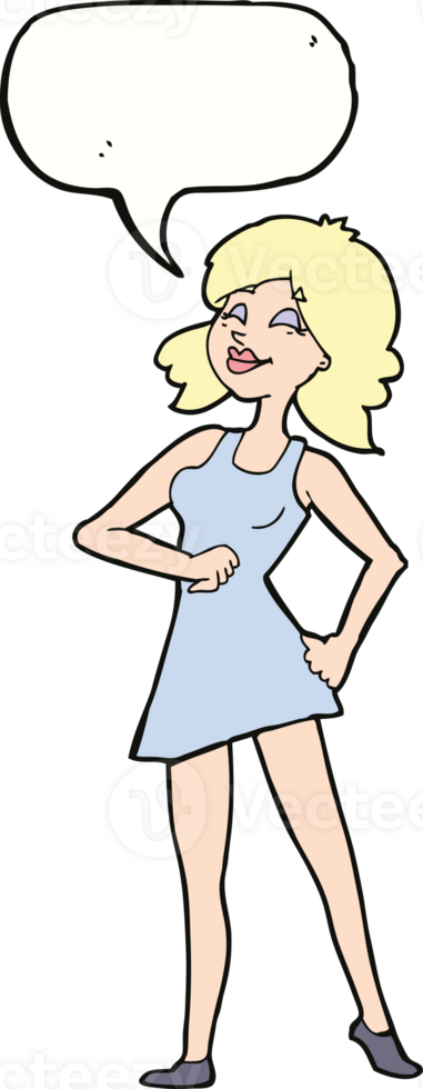 cartoon proud woman with speech bubble png