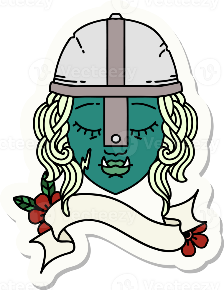 sticker of a orc fighter character face png