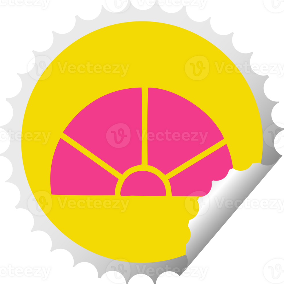 circular peeling sticker cartoon of a math equipment png