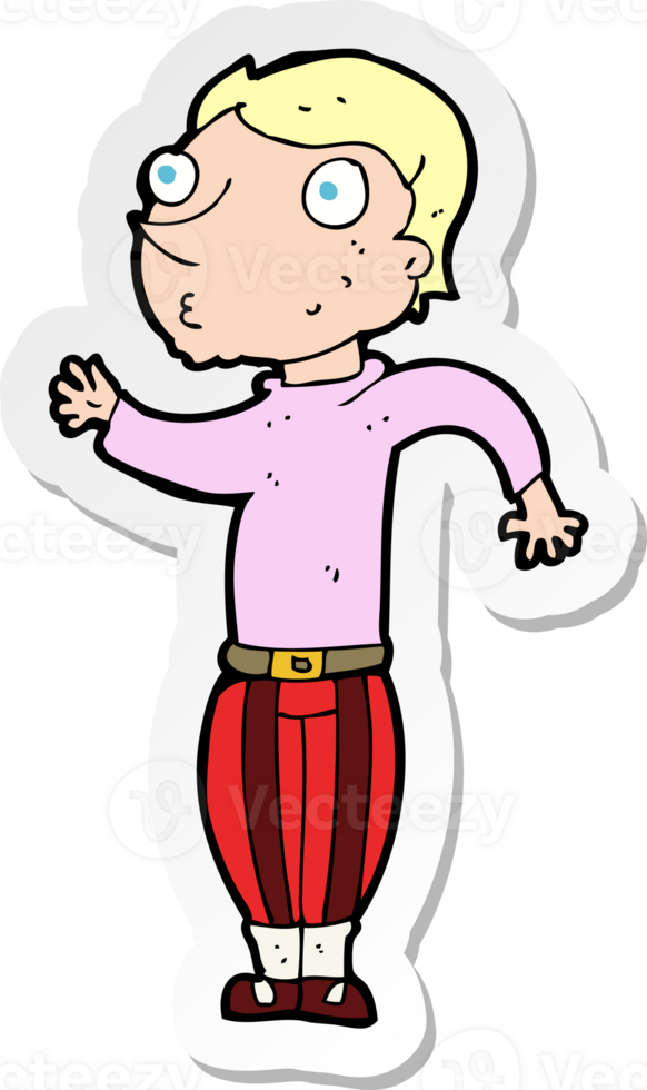 sticker of a cartoon man in loud clothes png
