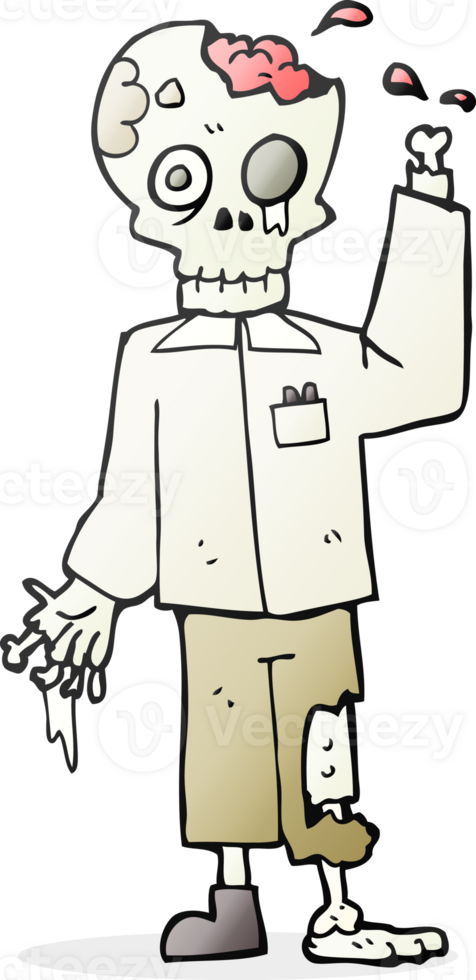 hand drawn cartoon zombie png