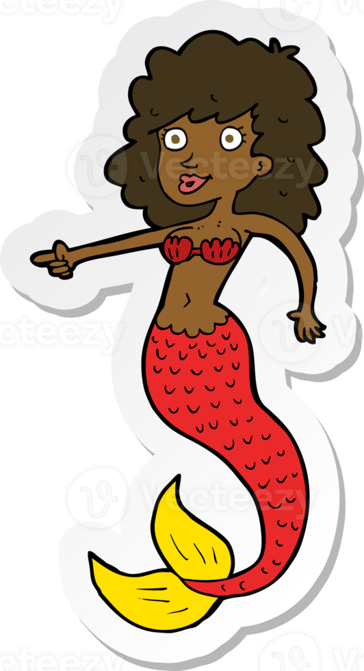 sticker of a cartoon mermaid png