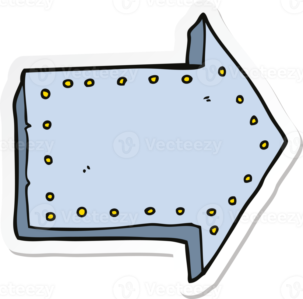 sticker of a cartoon pointing arrow png
