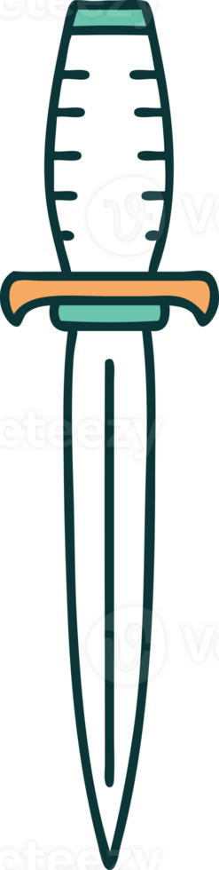iconic tattoo style image of a dagger png