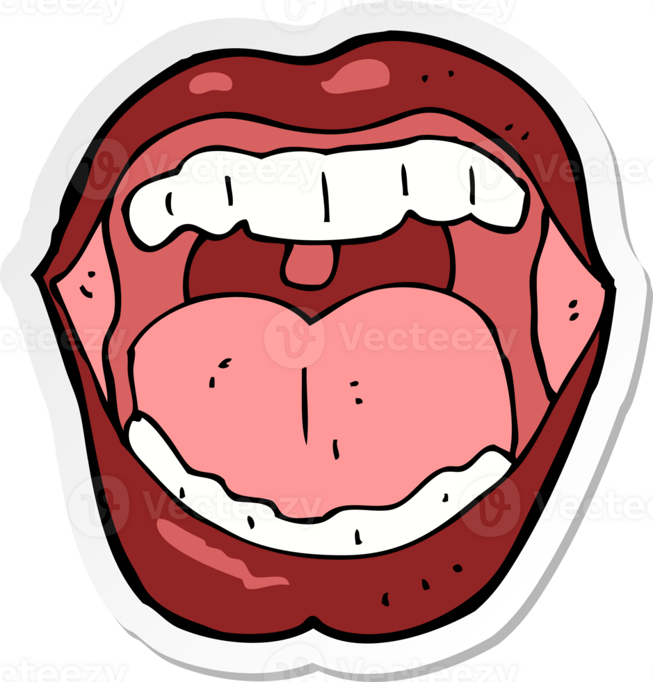 sticker of a cartoon mouth png