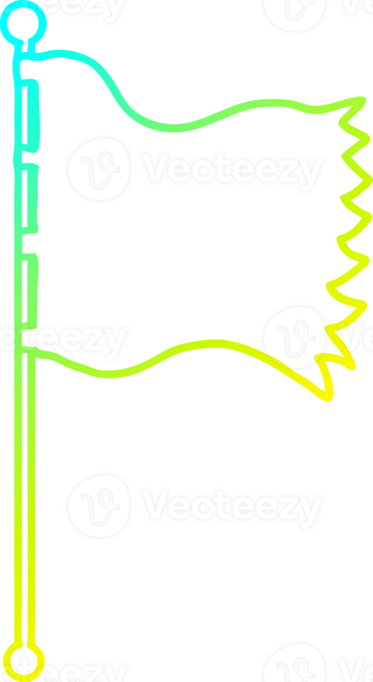 cold gradient line drawing of a cartoon waving flag png