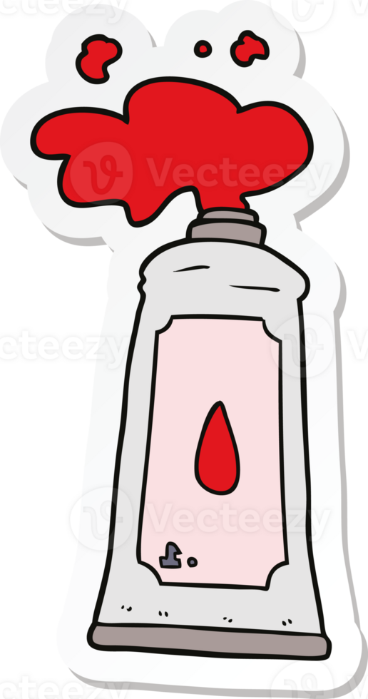sticker of a cartoon tube of paint png