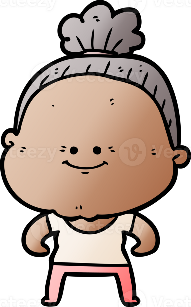 cartoon happy old woman png