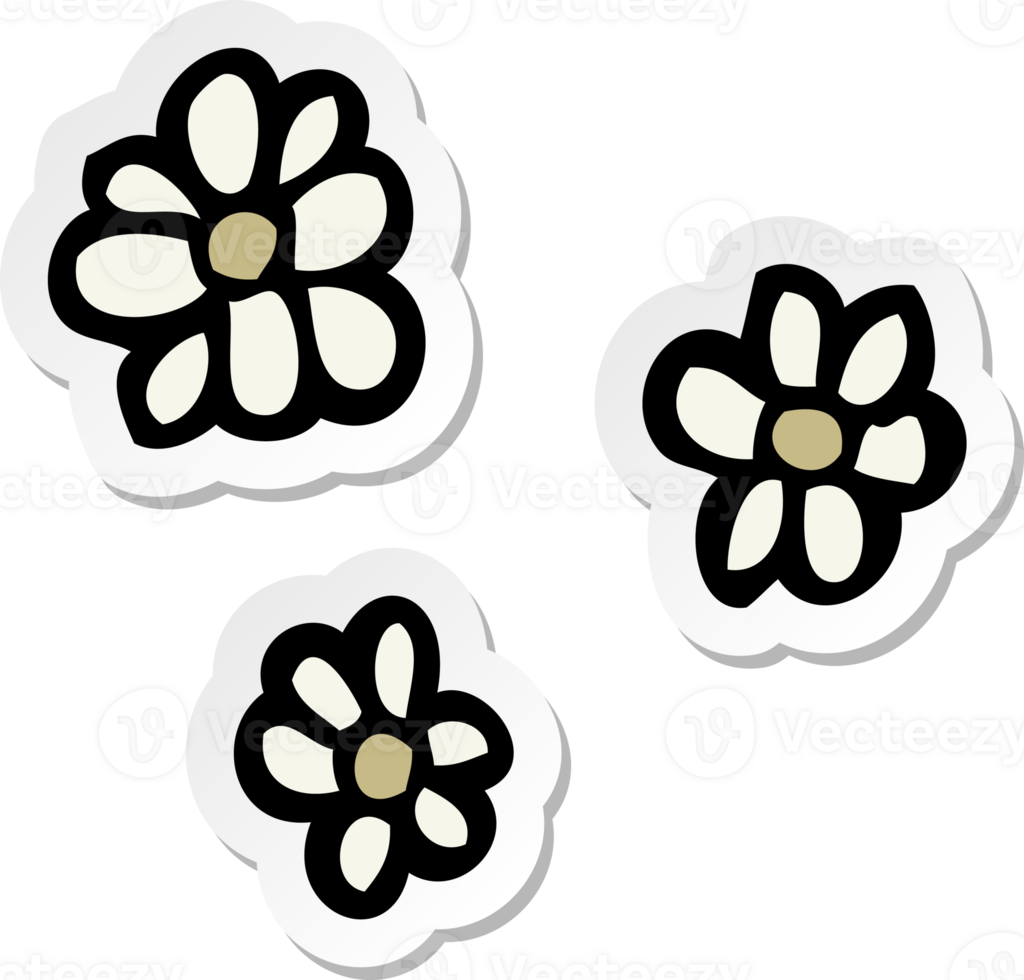 sticker of a cartoon flowers png