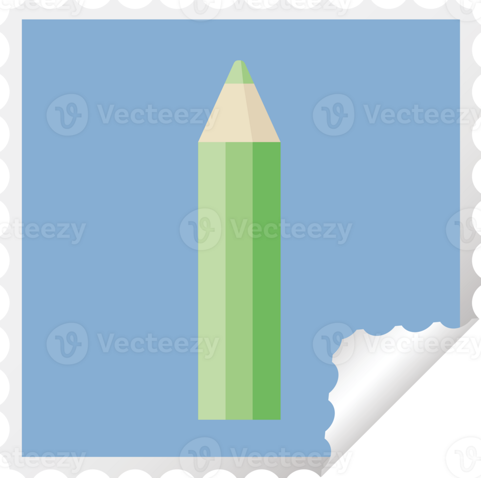 green coloring pencil graphic square sticker stamp png