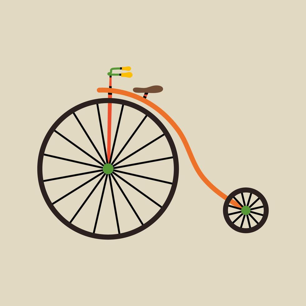circo elementos en moderno departamento, línea estilo. mano dibujado ilustración de Clásico bicicleta, aislado gráfico diseño elemento vector
