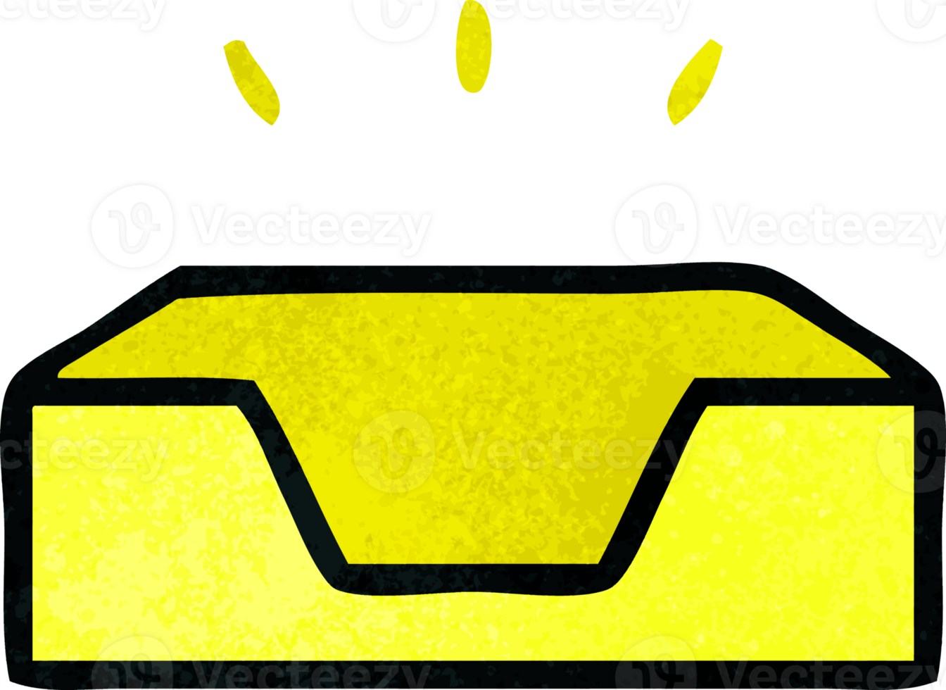 retro grunge texture cartoon of a empty tray png