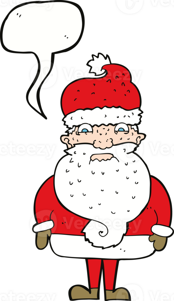 cartoon grumpy santa claus with speech bubble png