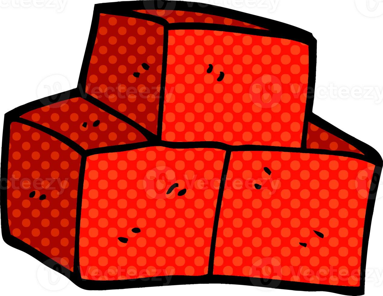 cartoon doodle stacked bricks png