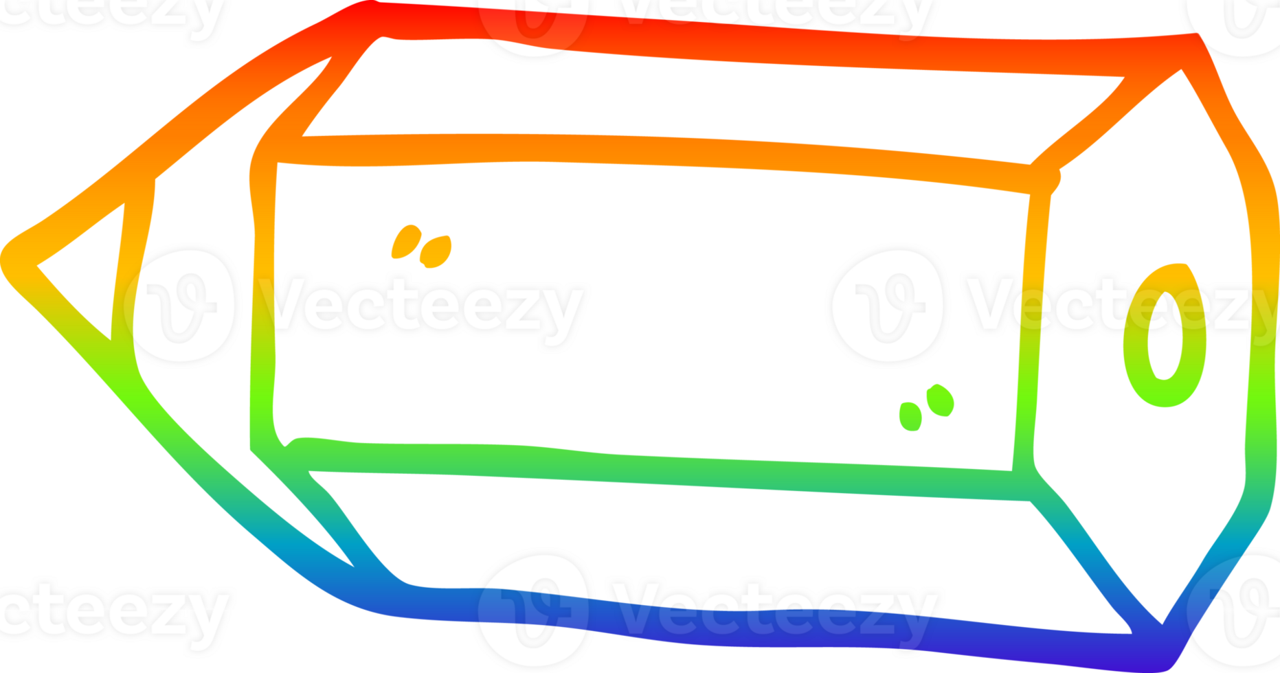 rainbow gradient line drawing of a cartoon colored pencil png