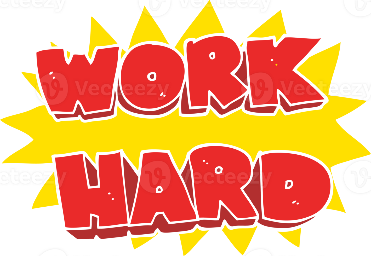 flat color illustration of work hard symbol png