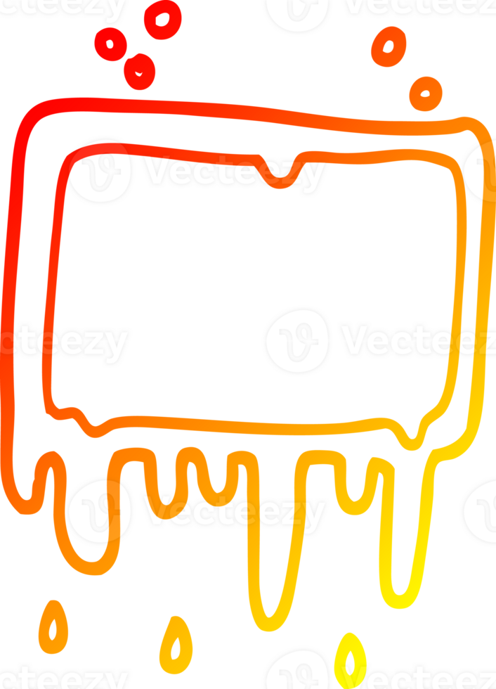 warm gradient line drawing of a cartoon dripping banner png
