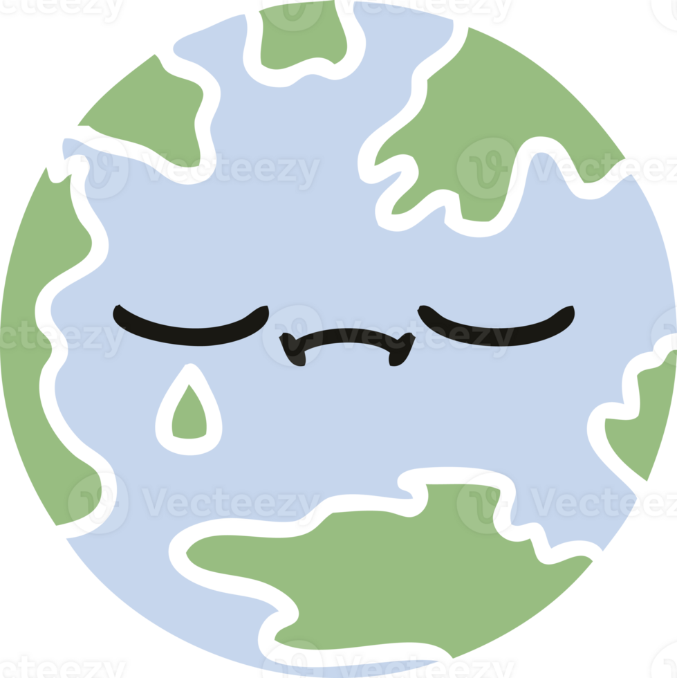 flat color retro cartoon of a planet earth png