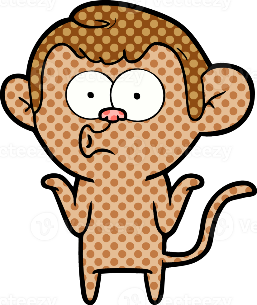 cartoon confused monkey png