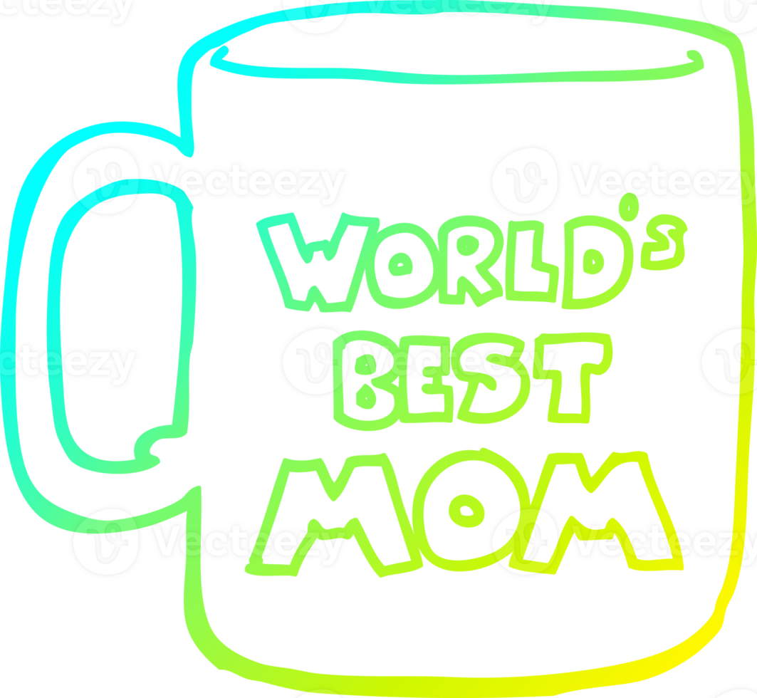 cold gradient line drawing of a worlds best mom mug png