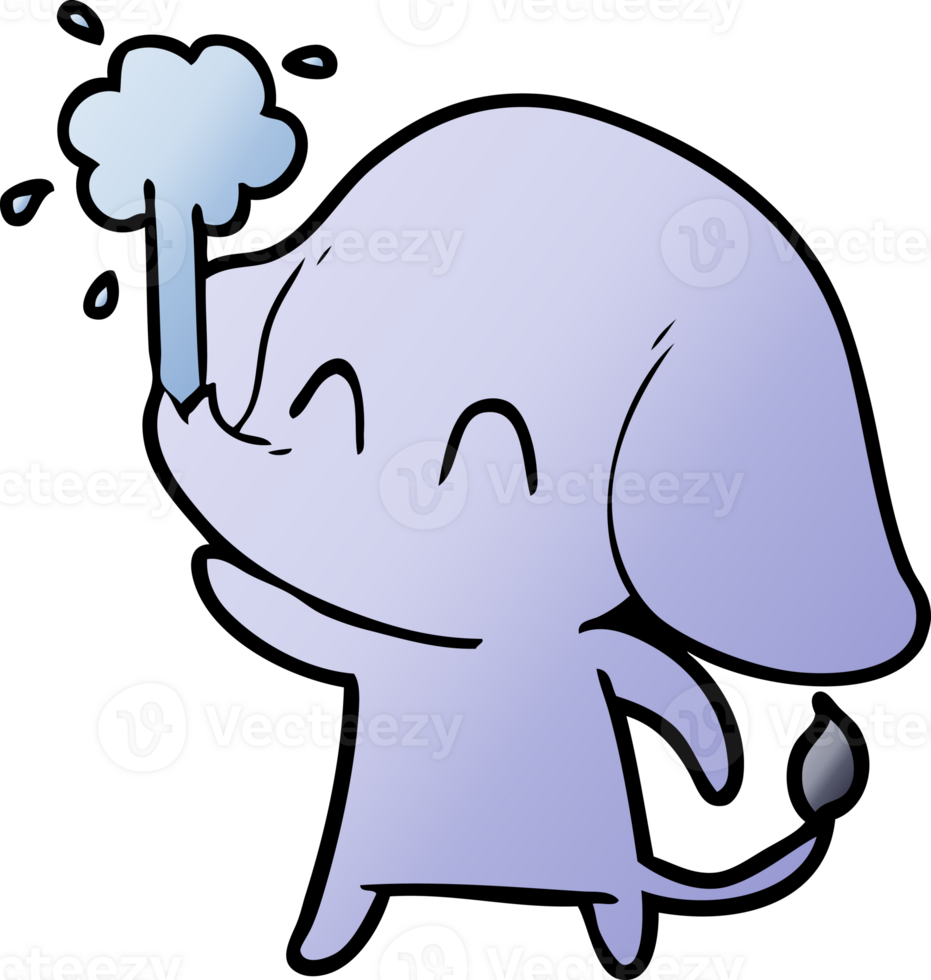 cute cartoon elephant spouting water png